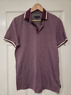 Ted Baker Poodal Burgundy Cotton Polo Shirt Men's S